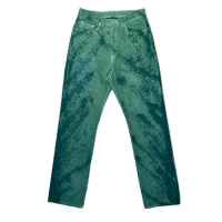 Image 1 of Straight Cut Jeans Green Overdye