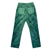 Image 2 of Straight Cut Jeans Green Overdye