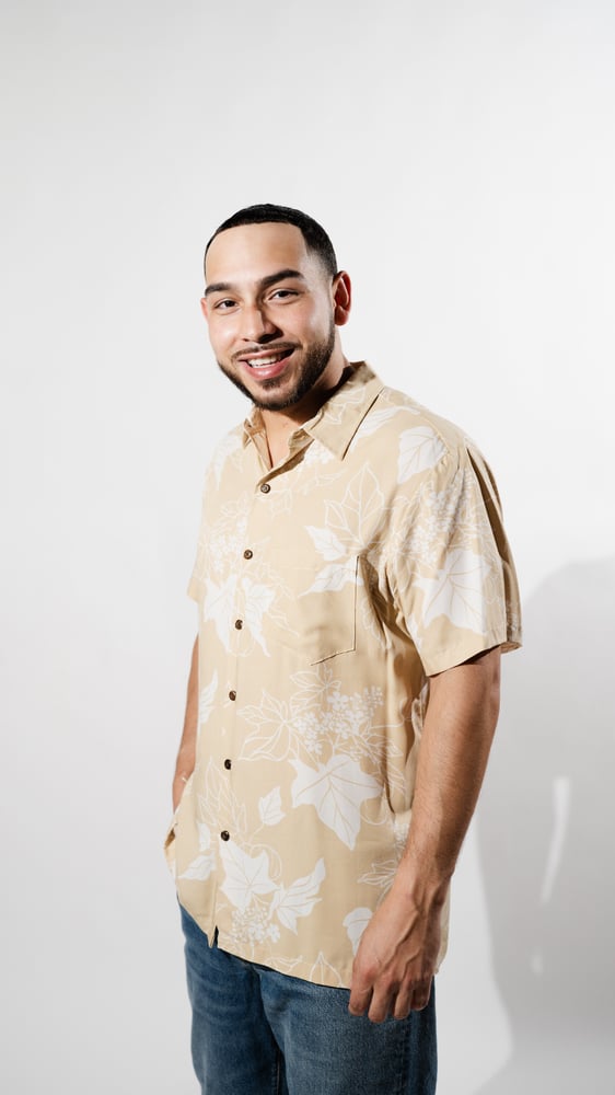 Image of KU'UIPO BEIGE ALOHA SHIRT