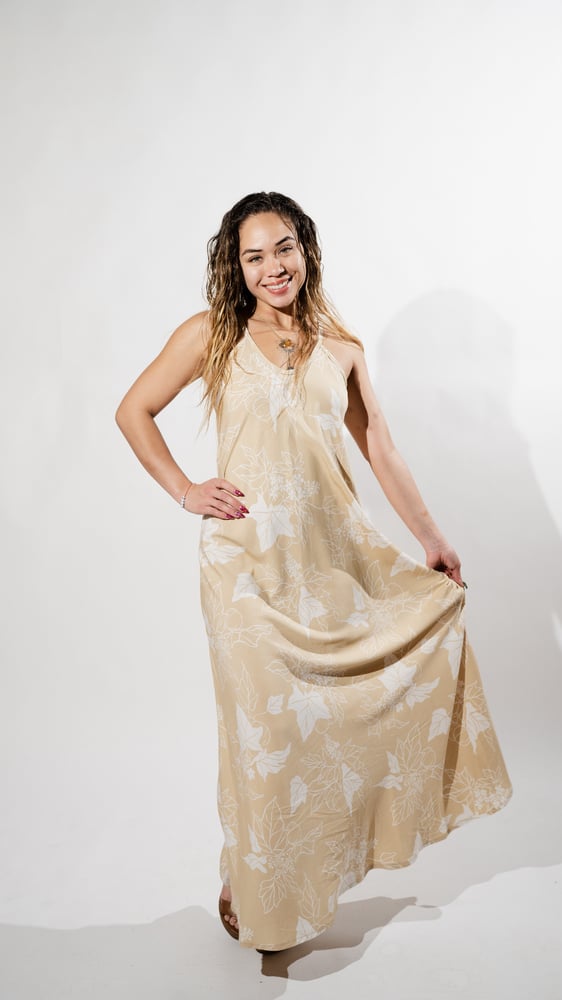 Image of KU'UIPO BEIGE MAXI DRESS
