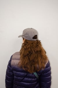 Image 2 of PRINT HOLE x PIMB GARMENT DYED DAD HAT PRE-ORDER GRAY W/ RED