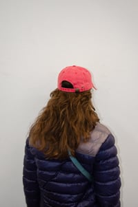 Image 2 of PRINT HOLE x PIMB GARMENT DYED DAD HAT PRE-ORDER RED W/ GRAY