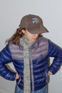 Image 1 of PRINT HOLE x PIMB GARMENT DYED DAD HAT PRE-ORDER BROWN W/ BLUE