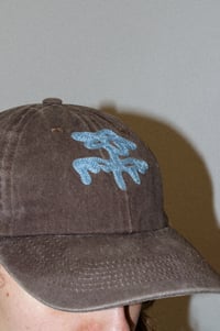 Image 4 of PRINT HOLE x PIMB GARMENT DYED DAD HAT PRE-ORDER BROWN W/ BLUE