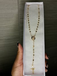 Image 1 of Golden Diamond-Cut Rosary Necklace