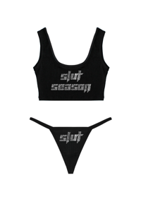 Image 3 of SLUT SEASON RHINESTONE SCOOP NECK TOP SET