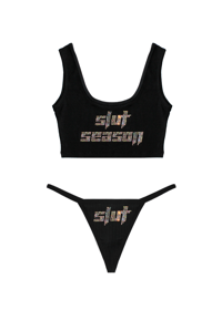 Image 1 of SLUT SEASON RHINESTONE SCOOP NECK TOP SET