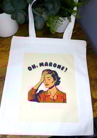 Image 1 of Handmade Oh, Marone! Canvas Tote Bag, Italy, gift, Italian, reusable, gift, shopping, reusable