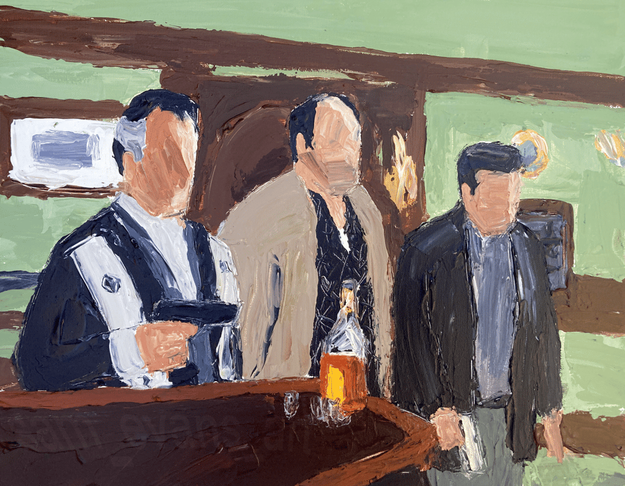 Image of Big Pussy gets whacked (original on canvas)