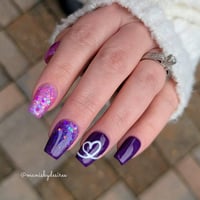 Image 2 of DYNAMITE KISS- pink and purple glitter nails, diy nails, dip powder, nail dip powder, valentine n...
