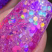 Image 3 of DYNAMITE KISS- pink and purple glitter nails, diy nails, dip powder, nail dip powder, valentine n...