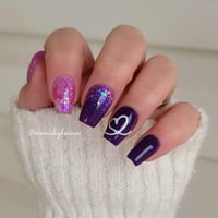 Image 4 of DYNAMITE KISS- pink and purple glitter nails, diy nails, dip powder, nail dip powder, valentine n...