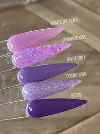 Image 5 of DYNAMITE KISS- pink and purple glitter nails, diy nails, dip powder, nail dip powder, valentine n...