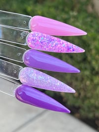Image 6 of DYNAMITE KISS- pink and purple glitter nails, diy nails, dip powder, nail dip powder, valentine n...