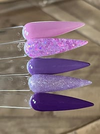 Image 7 of DYNAMITE KISS- pink and purple glitter nails, diy nails, dip powder, nail dip powder, valentine n...