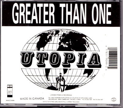 GREATER THAN ONE-Utopia CD/ Original- Out Of Print