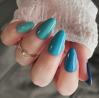 Image 4 of OASIS -blue dip powder, nail dip, blue tonal nails, nail dip powder, dip powder nails, nail dips,...