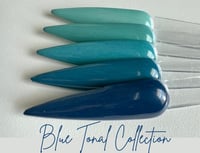Image 5 of OASIS -blue dip powder, nail dip, blue tonal nails, nail dip powder, dip powder nails, nail dips,...