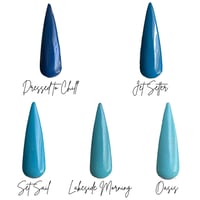 Image 6 of OASIS -blue dip powder, nail dip, blue tonal nails, nail dip powder, dip powder nails, nail dips,...