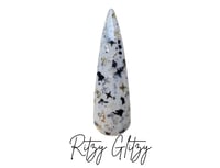 Image 7 of RITZY GLITZY- seasonal, glitter glow dip powder, white glow dip powder, dip powder, dip powder, d...