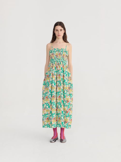 Image of 3-Vestido Color Herbalist Gathered Bustler