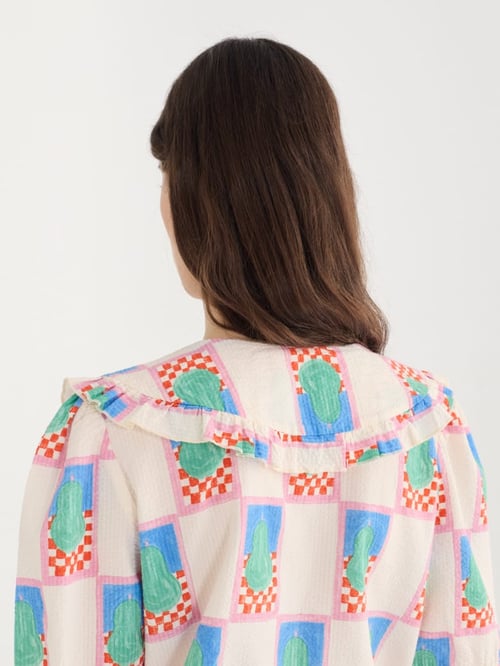 Image of 1-Camisa Simple Pear Pattern Collar