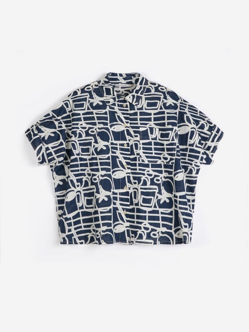 Image of 1-Camisa Cookery Festival Pattern Oversize 