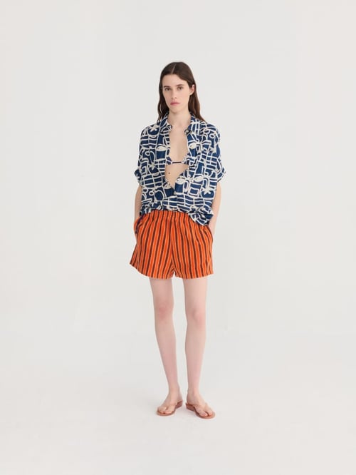 Image of 2-Shorts Striped Terry
