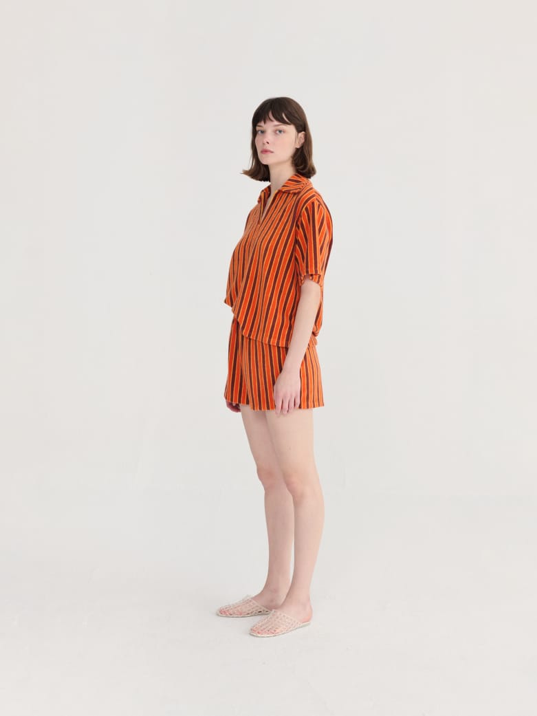Image of 2-Shorts Striped Terry