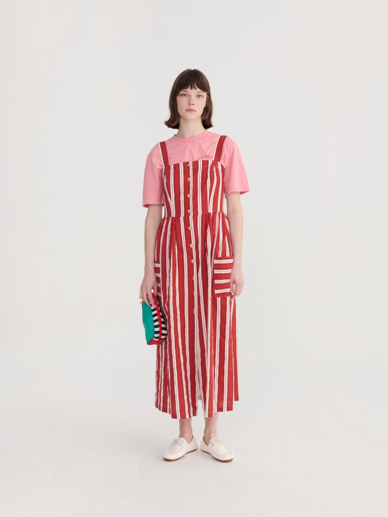 Image of 3-Vestido Stripped Evasé Strap 