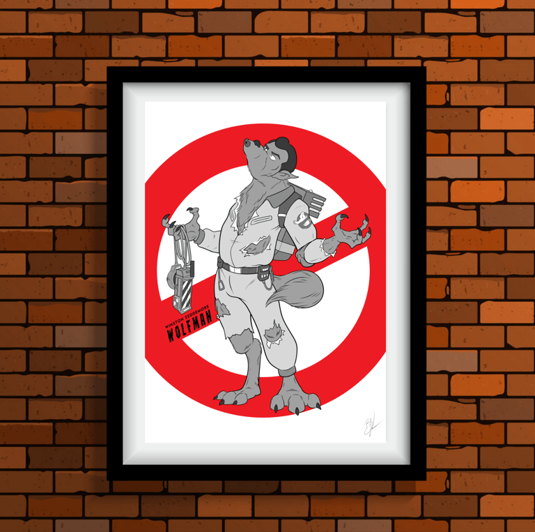A3 WOLF MONSTER POSTER PRINT