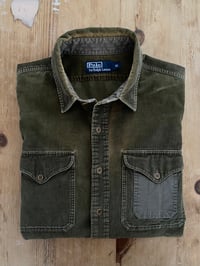 Image 1 of VINTAGE POLO RALPH LAUREN GREEN CORDUROY SHIRT