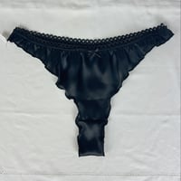 Image 1 of Tanga Sofia en soie noire