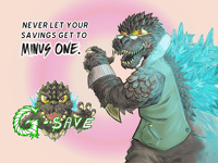 Image 1 of G-Save Sticker Mod for Kaiju Coin Bank