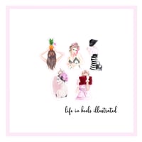 Image 1 of STICKERS:  5 ASSORTED STICKERS -PINK FUN-