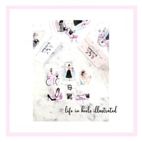 Image 2 of STICKERS:  6 ASSORTED STICKERS -PINK PRETTY-