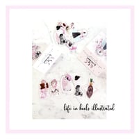 Image 2 of STICKERS:  5 ASSORTED STICKERS -PINK FUN-