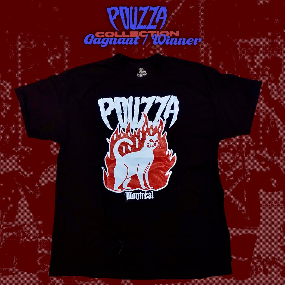 Image de Pouzza  " Chat En Feu " T-shirt 