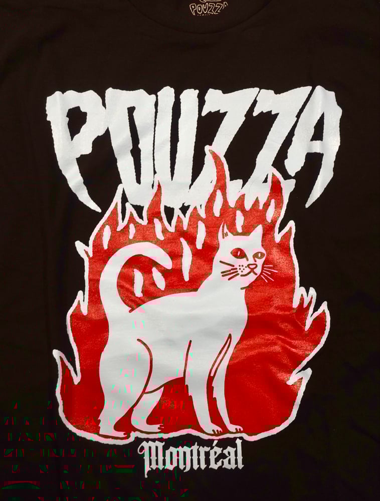 Image de Pouzza  " Chat En Feu " T-shirt 