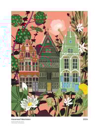 Image 1 of Botanical Mechelen Haverwerf Art Print – Mechelen City Illustration