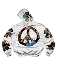 Image 2 of 1 of 1 Batik Patchwork Peace Hoodie (Size XL)