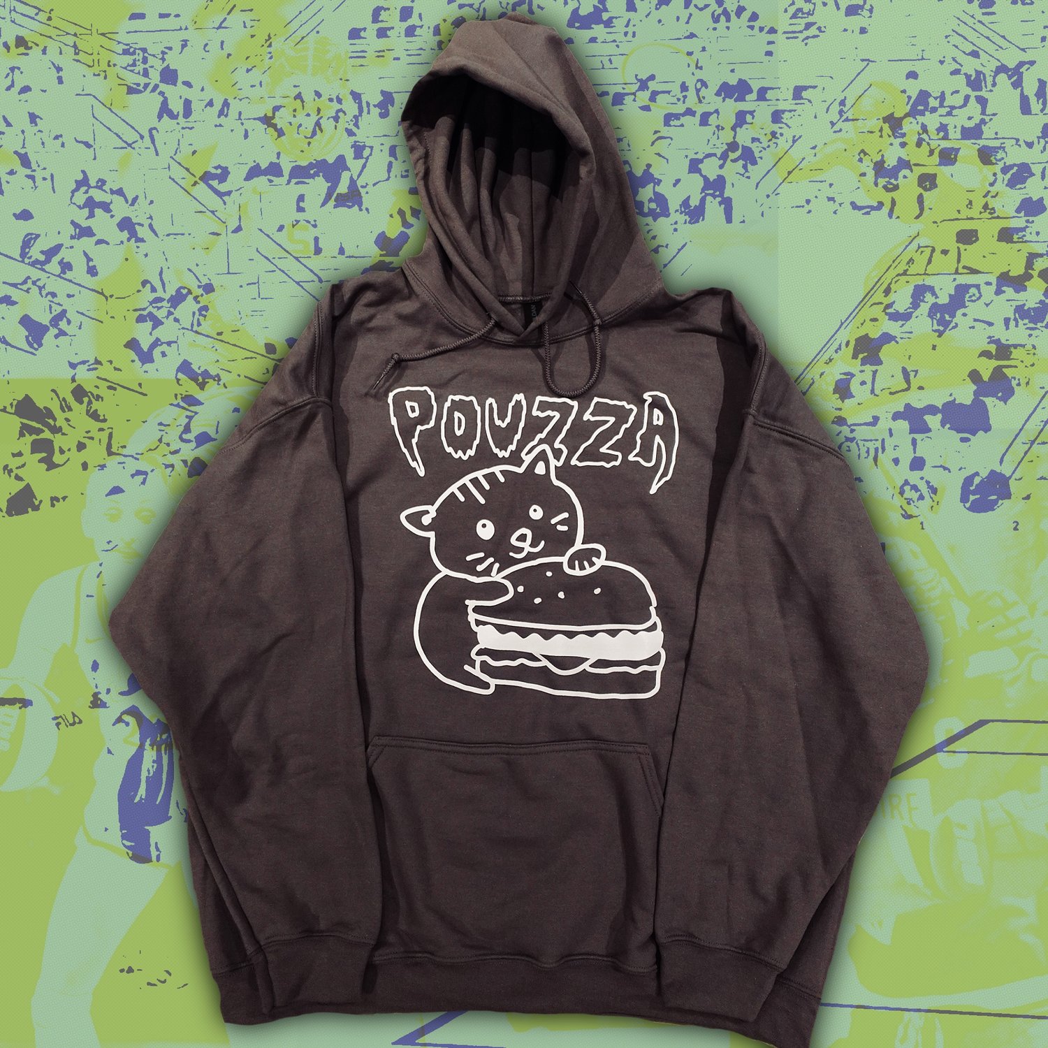 Image de Hoodie Pouzza " Chat-Burger " Pouzza hoodie ( 4 - XXL ONLY! )