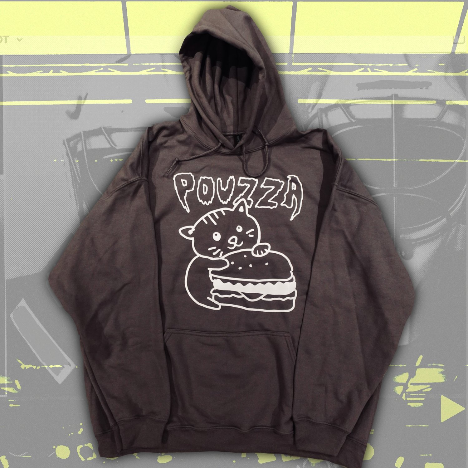 Image of Hoodie Pouzza " Chat-Burger " Pouzza hoodie ( 4 - XXL ONLY! )