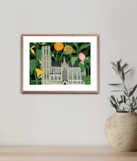 Image 2 of Botanical Mechelen St. Rumbold`s Cathedral Art Print – Mechelen City Illustration