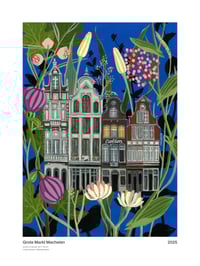 Image 1 of Botanical Mechelen Grote Markt Art Print – Mechelen City Illustration