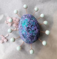 Image 9 of Handmade Paper Mache Decor with Natural Amazonite