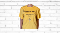 Image 3 of Heavenly Made Apparel Crowned By Grace Adult Yellow T-Shirt And Adjustable Yellow & Black Hat
