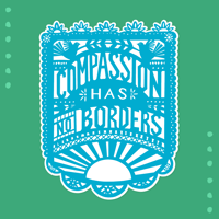 Image 1 of Compassion Has No Borders Sticker (Blue)