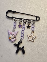 Image 2 of Safety Pin Brooch 2 pc Set Kuromi balloon dog 