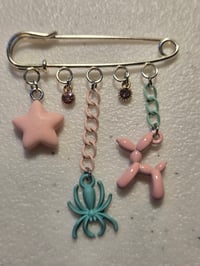 Image 2 of Safety Pin brooch 2 pc brooch set pastel clowncore
